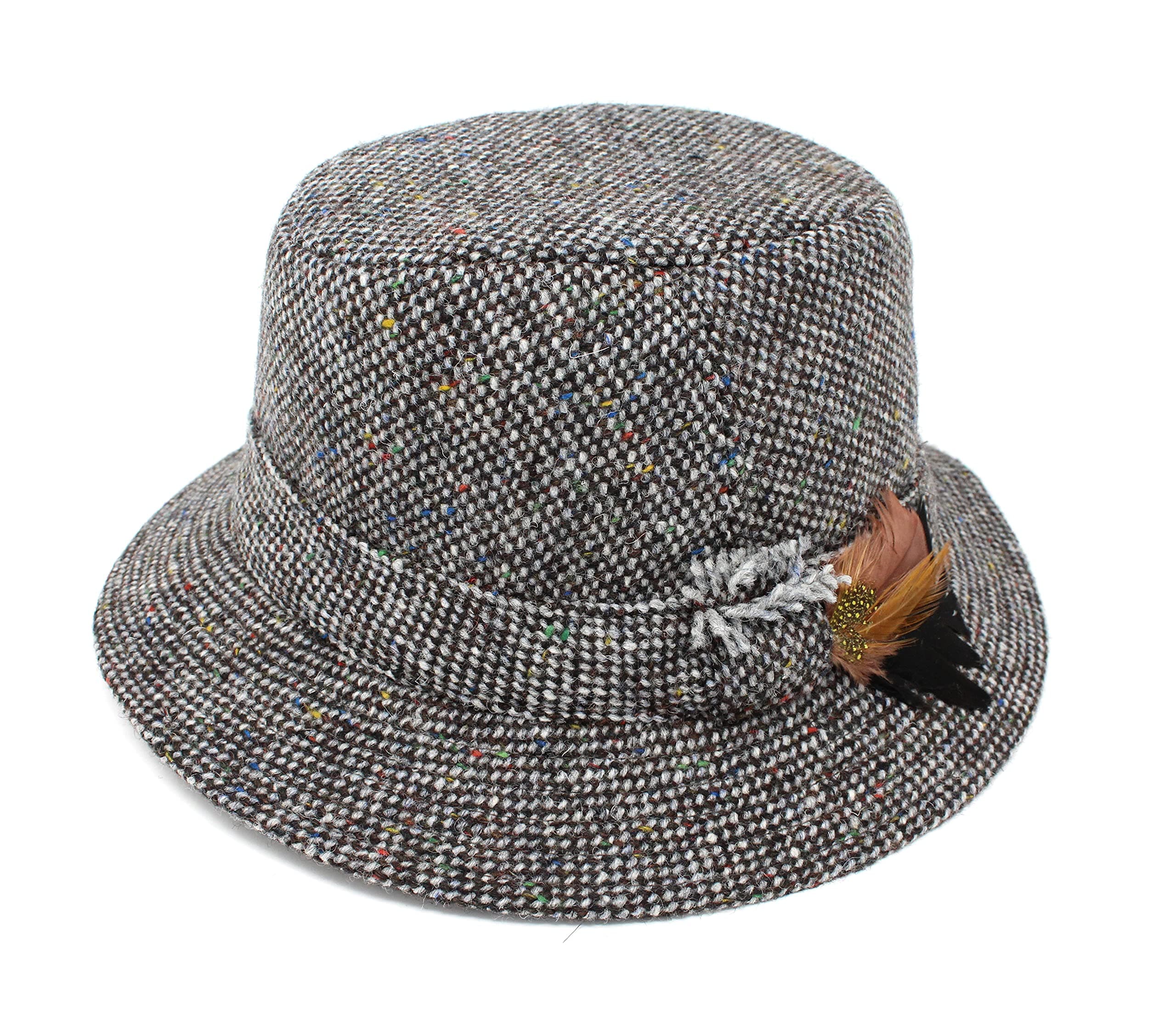 Hanna Hats Men's Donegal Tweed Original Irish Walking Hat