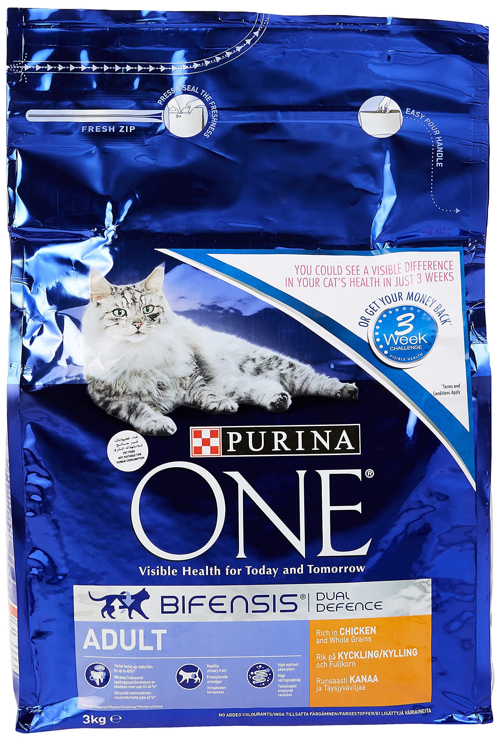 Purina One Adult Cat Chicken And Whole Grains, 3 Kg