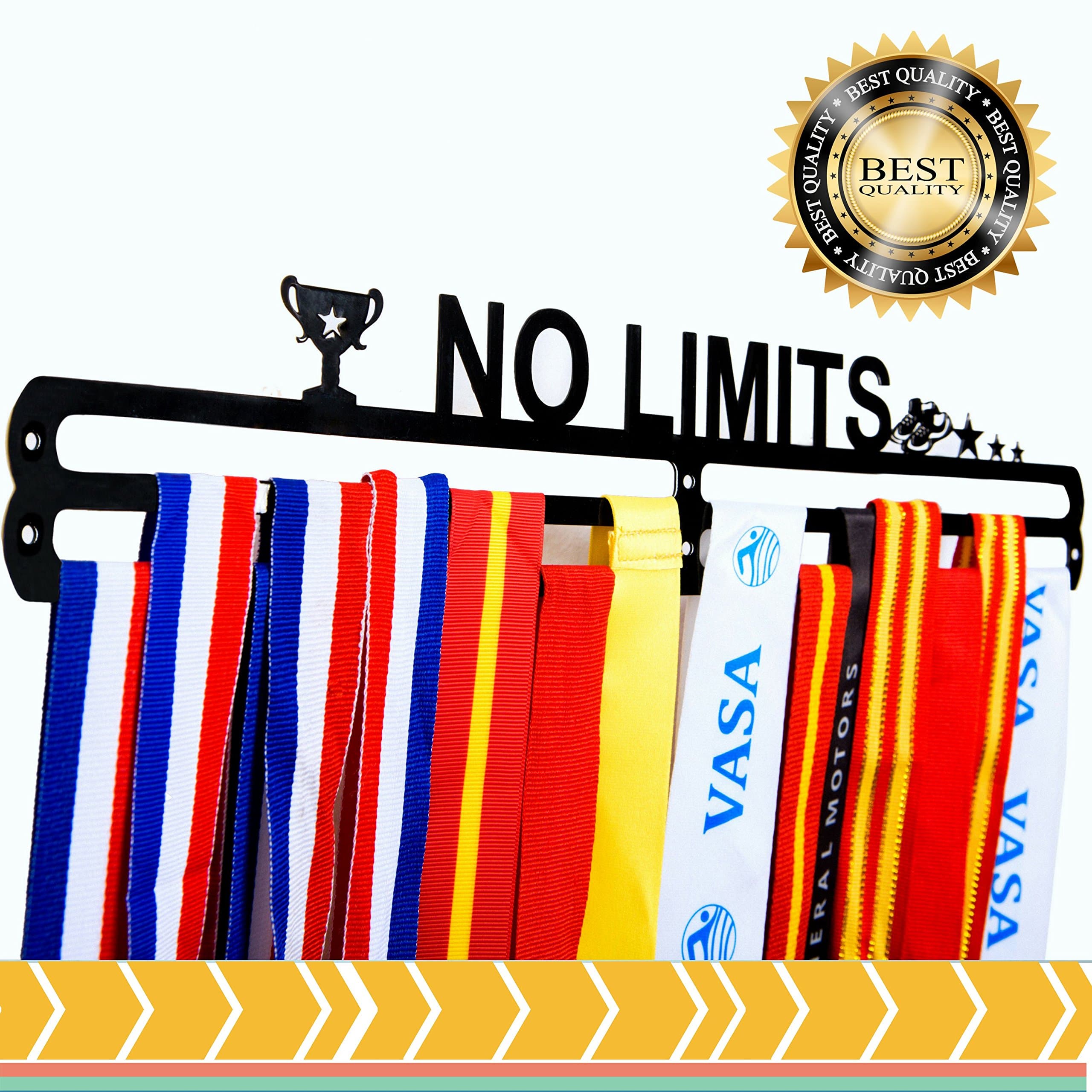 Medal Hanger + Medal Rack + No Limits + Medal Display for 40+ Medals Medal Hanger for Runner + Soccer + Medal Holders for Awards