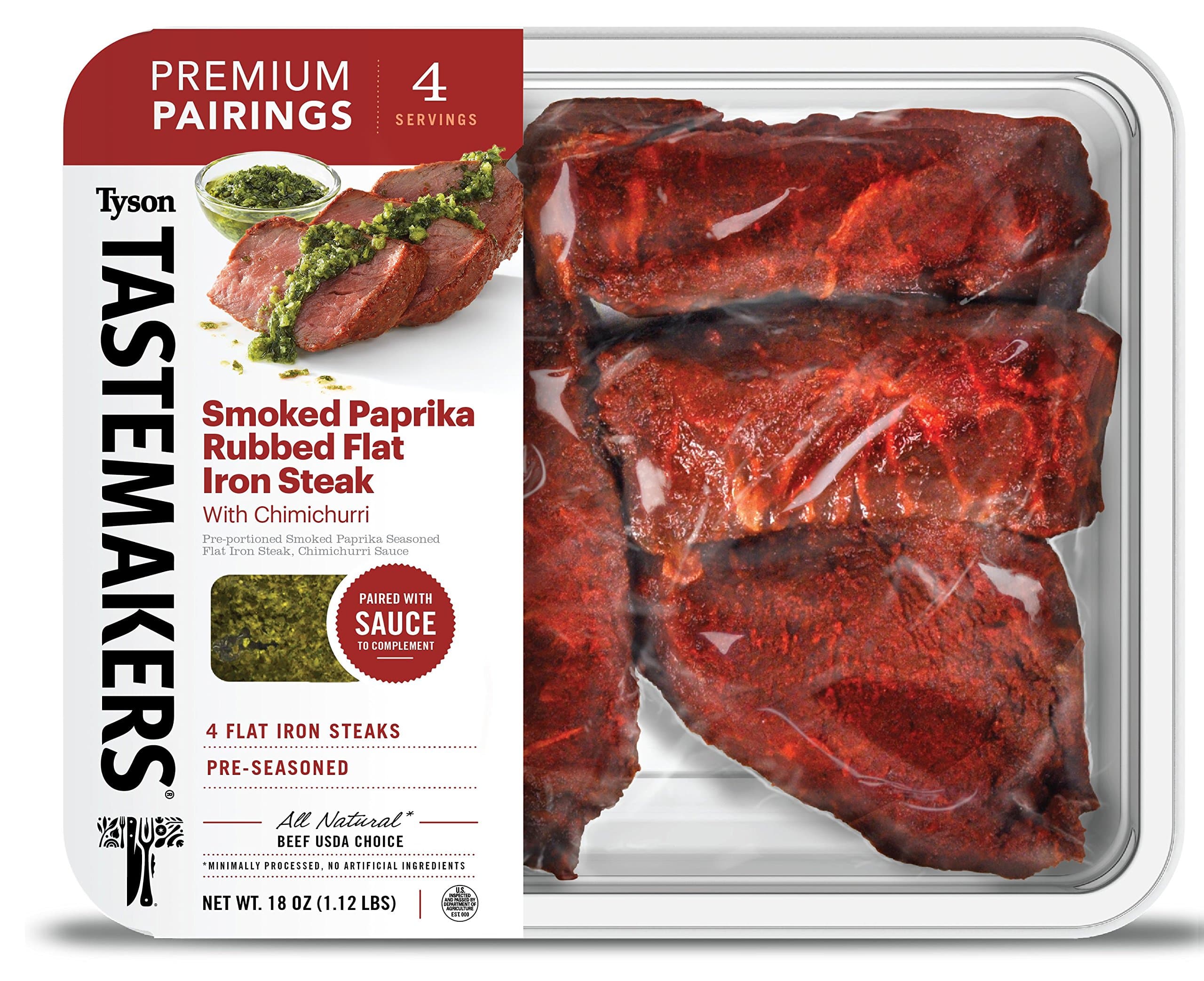 Tyson Tastemakers Premium Pairings Smoked Flat Iron Steak with Chimichurri, Serves 4