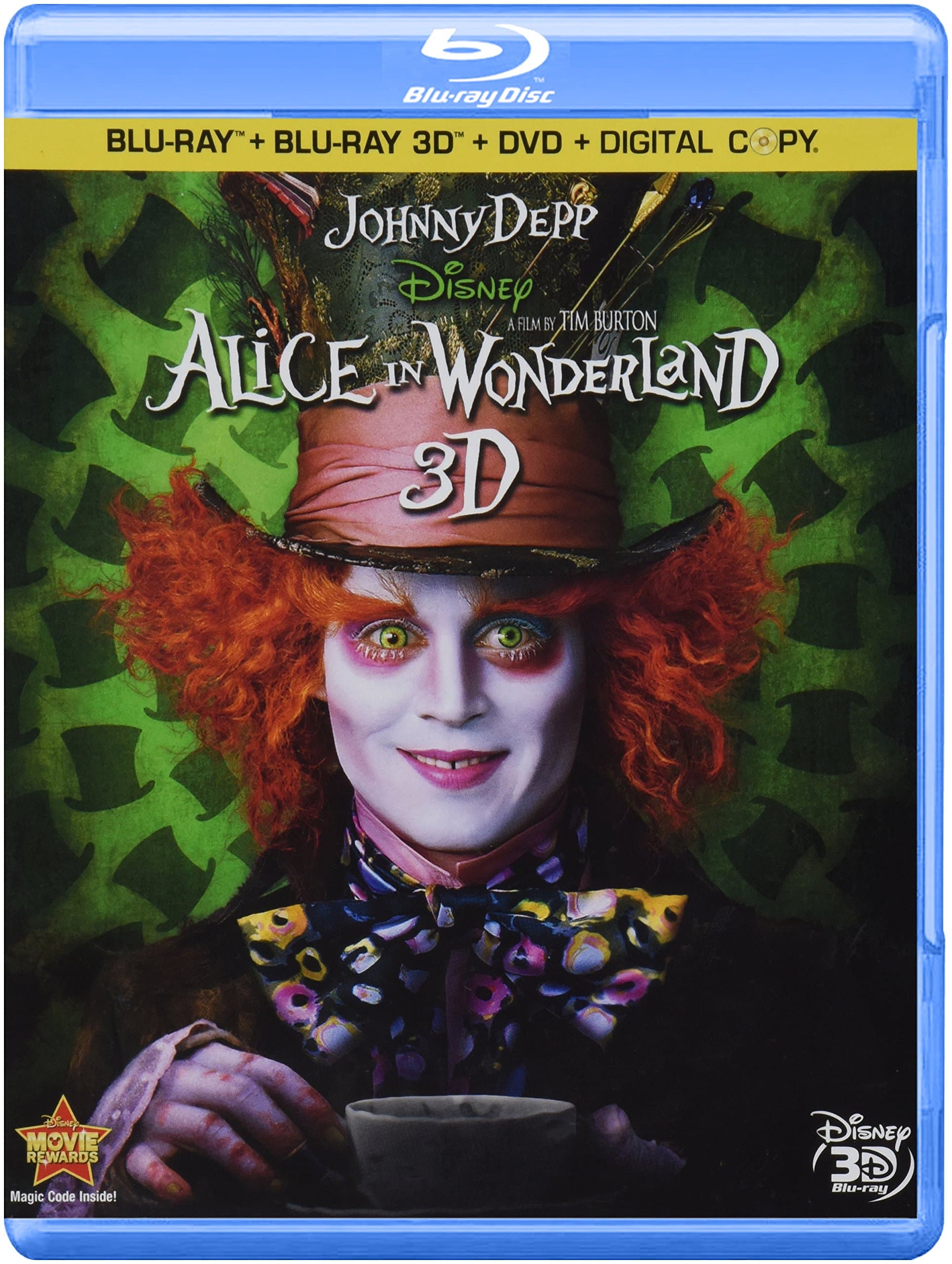 Alice In Wonderland (Four-Disc Combo: Blu-ray 3D / Blu-ray / DVD / Digital Copy)