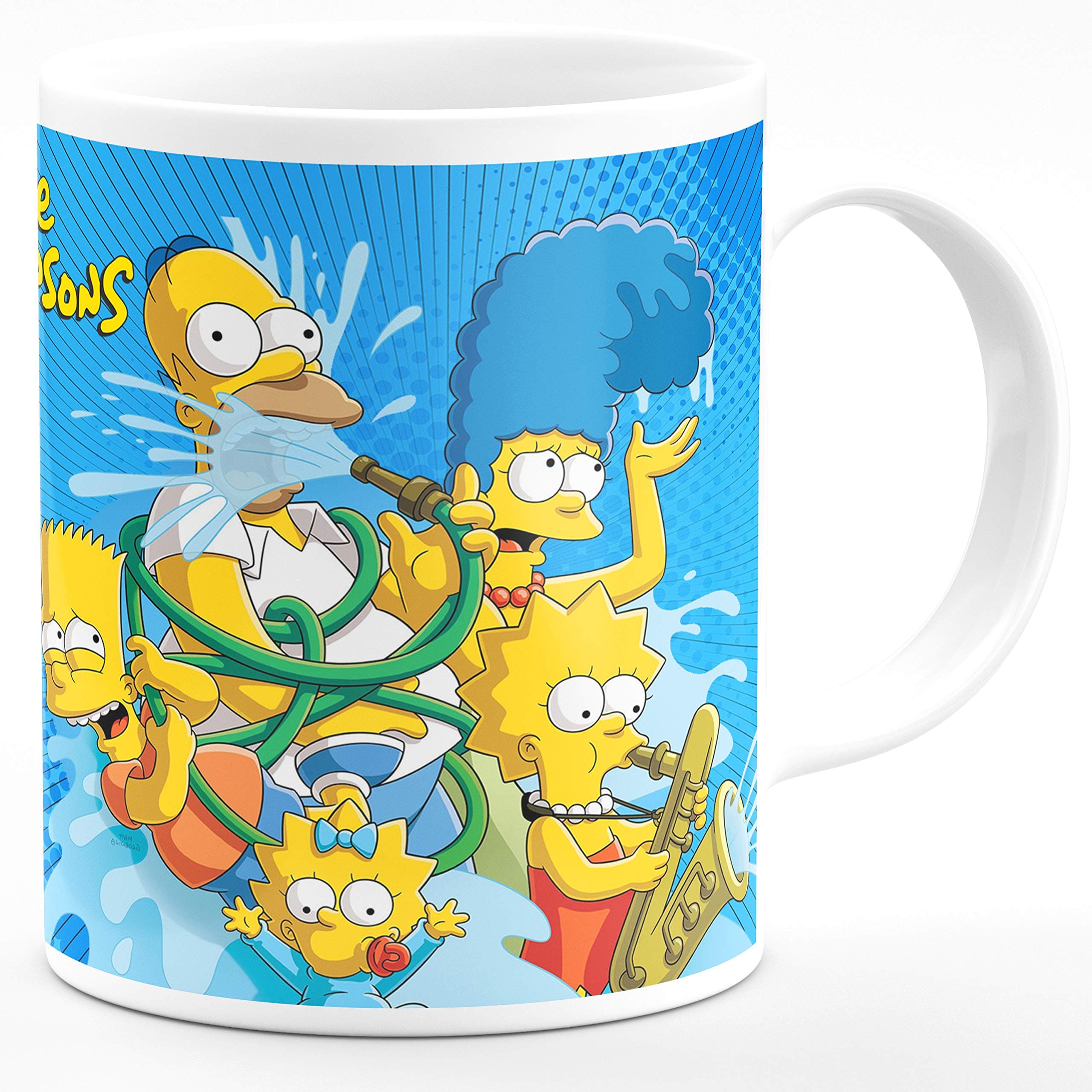 Simpsons Cartoon Mugs Gift for Kids Brother Sister Son Daughter Boys Girls Hd Printed Microwave Safe White Ceramic Coffee Mug (350 ml) (CR18 01)