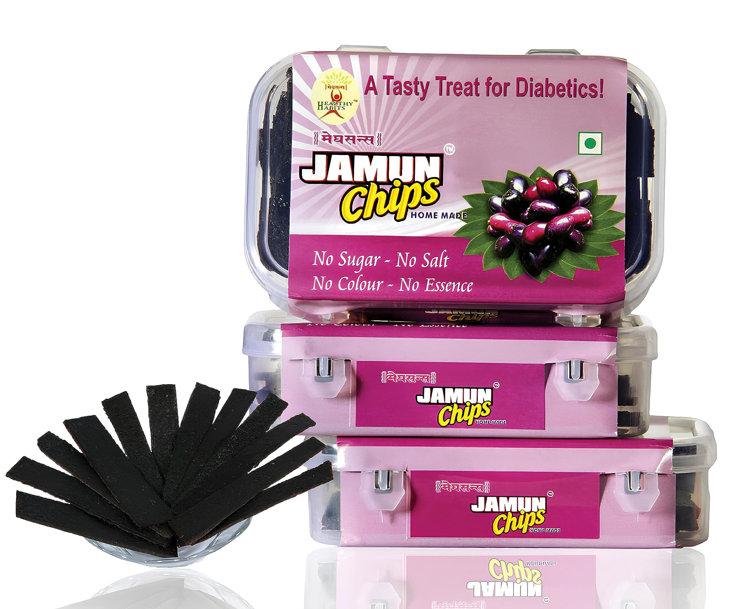 Healthy Habits By Meghsons Herbal Homemade Jamun Chips Natural Diabitic Care |Oil Free Snack|Healthy & Tasty|Diet Snack|Natural Immunity Booster