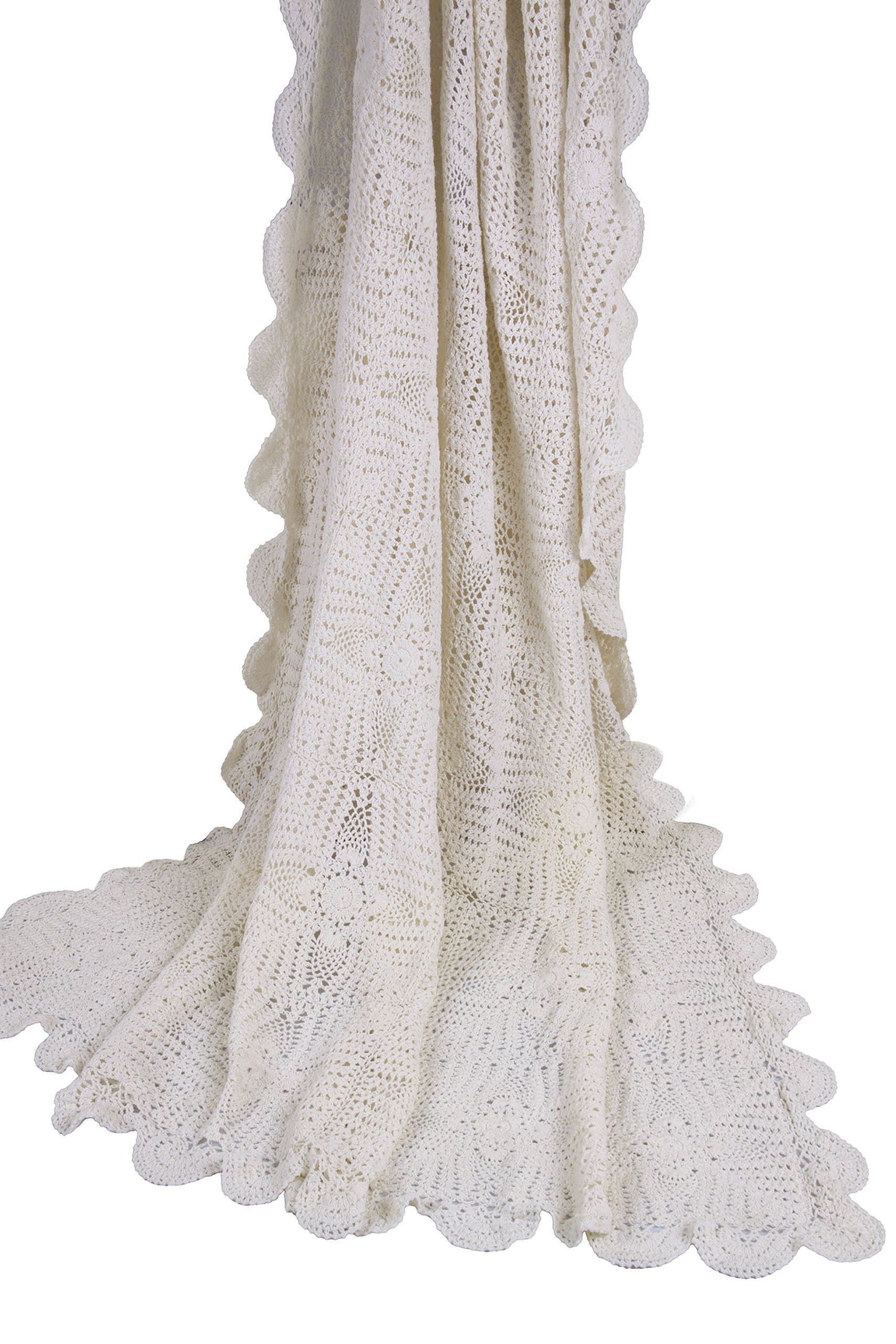 Georgia Crochet Throw, 60 by 70-Inch, Taupe