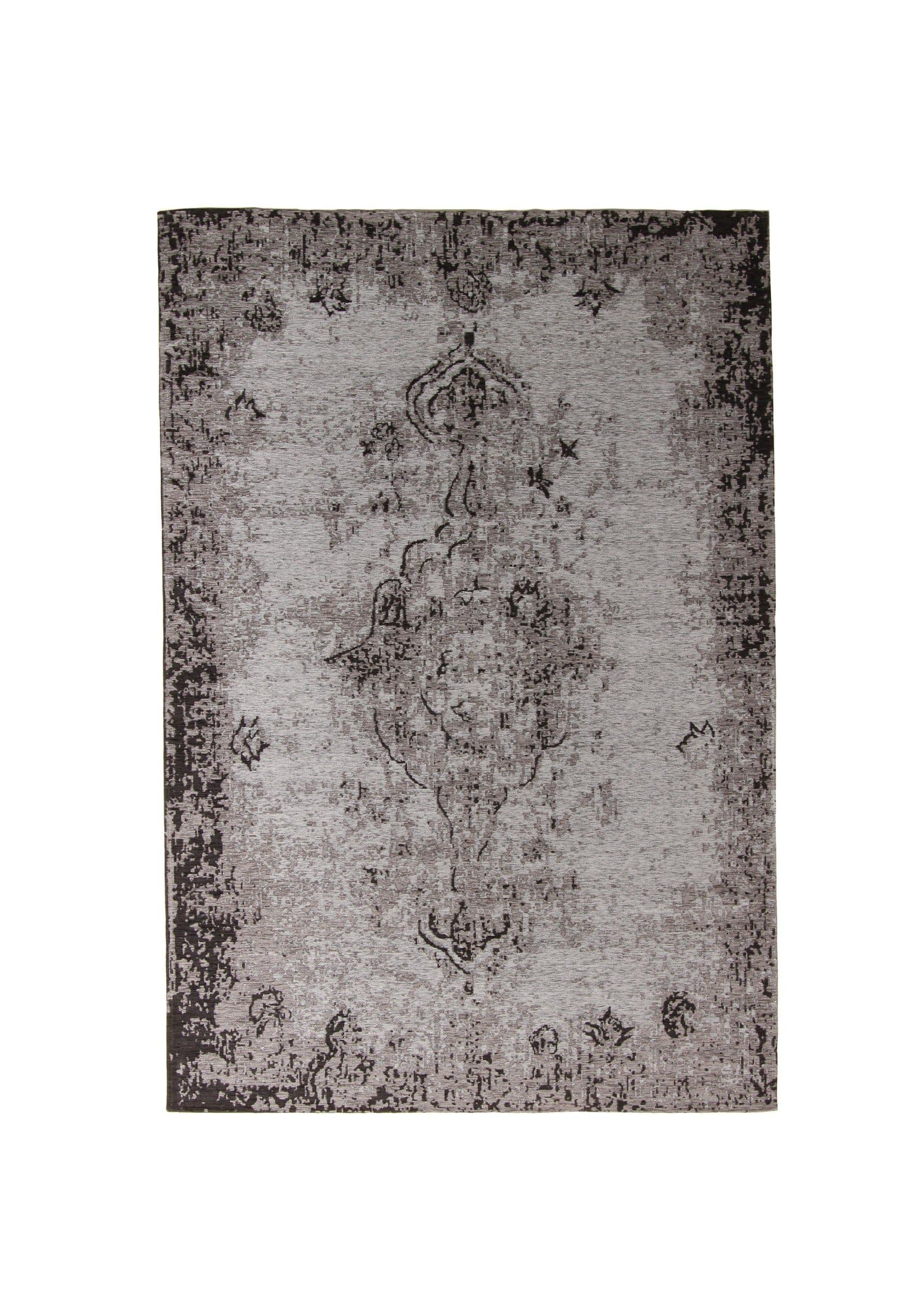 Flora Carpets Berlin Lounge Rug, Acrylic, Grey/Black, 150x80x0.7 cm