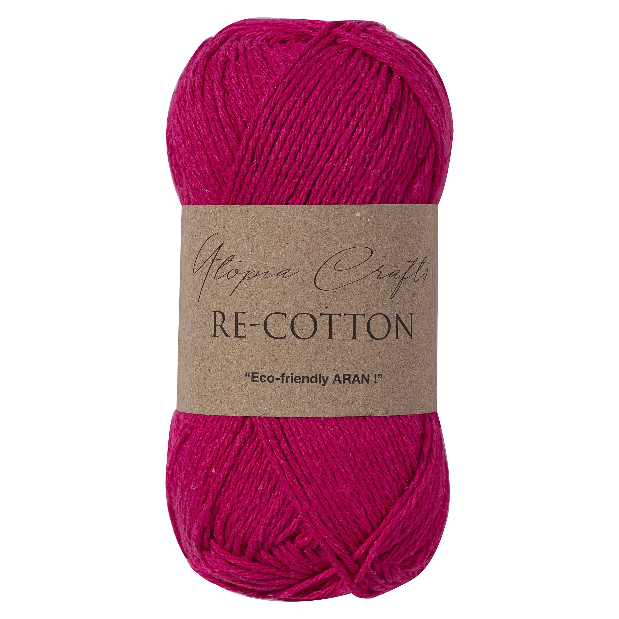 Utopia Crafts Re-Cotton Knitting Yarn, 100g (Rose Red)