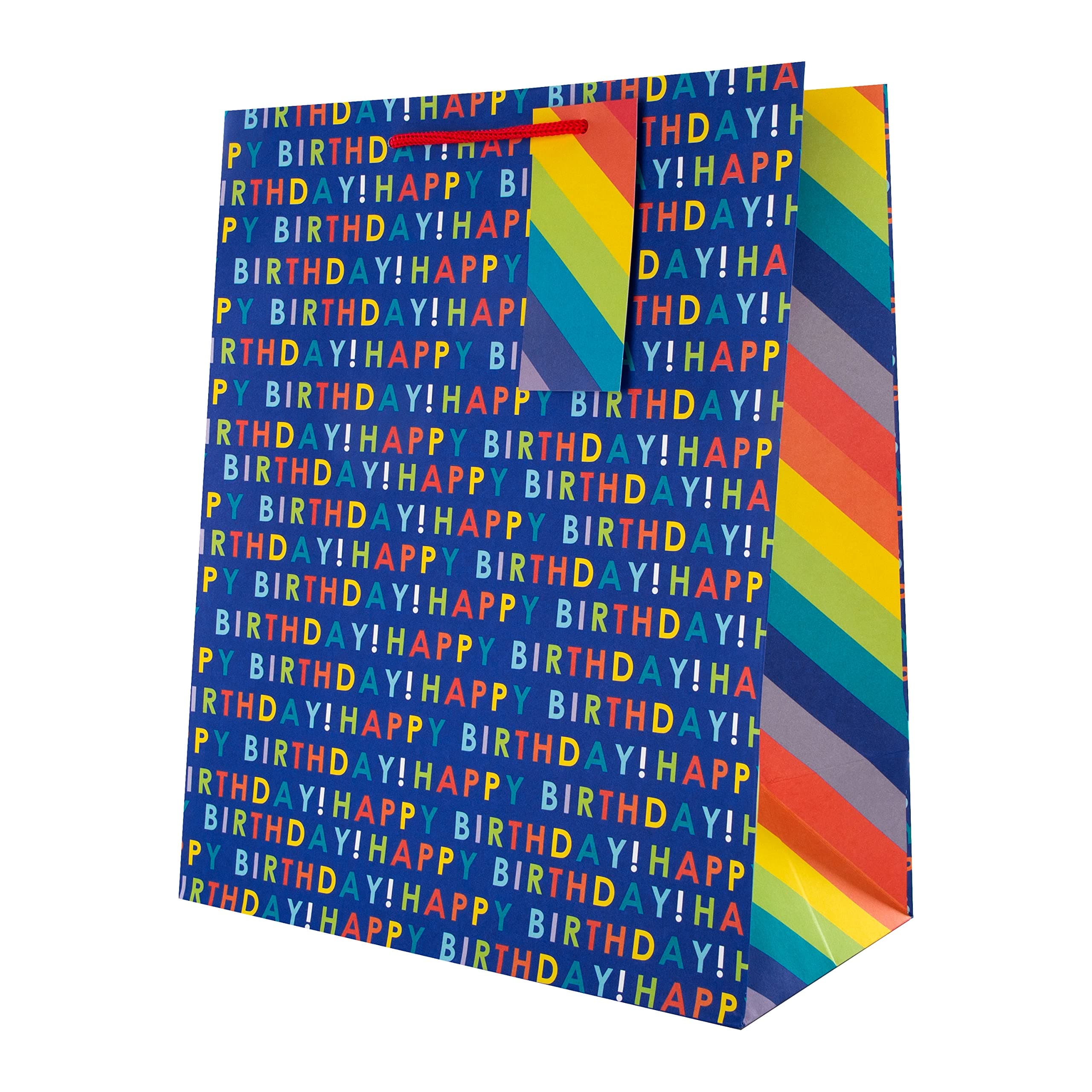 Hallmark Large Birthday Gift Bag - Rainbow Text Design