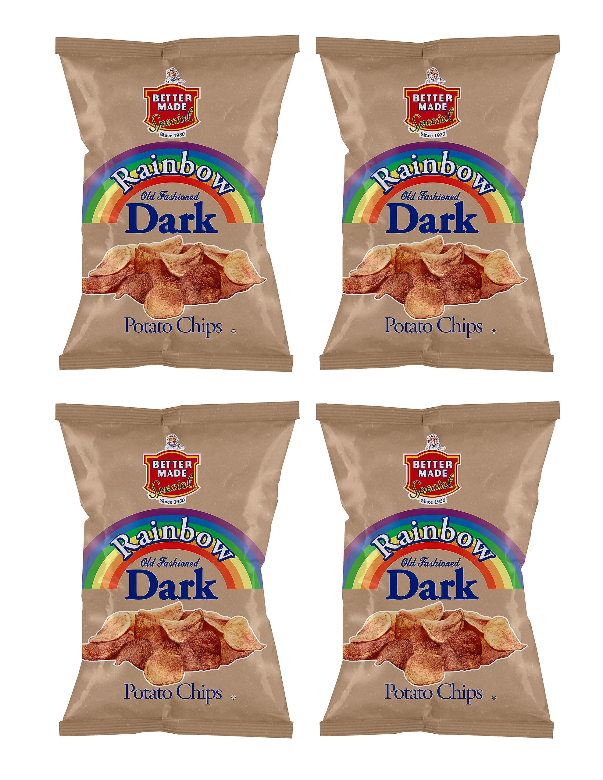 Special Potato Chips - (4) x 7.5-10oz Bags - (Pack of 4) - Choose Your Flavor! (RAINBOW) - Crispy, Crunchy, Salty Snacks Made From Fresh Potatoes - Gluten Free - Family Owned and Operated