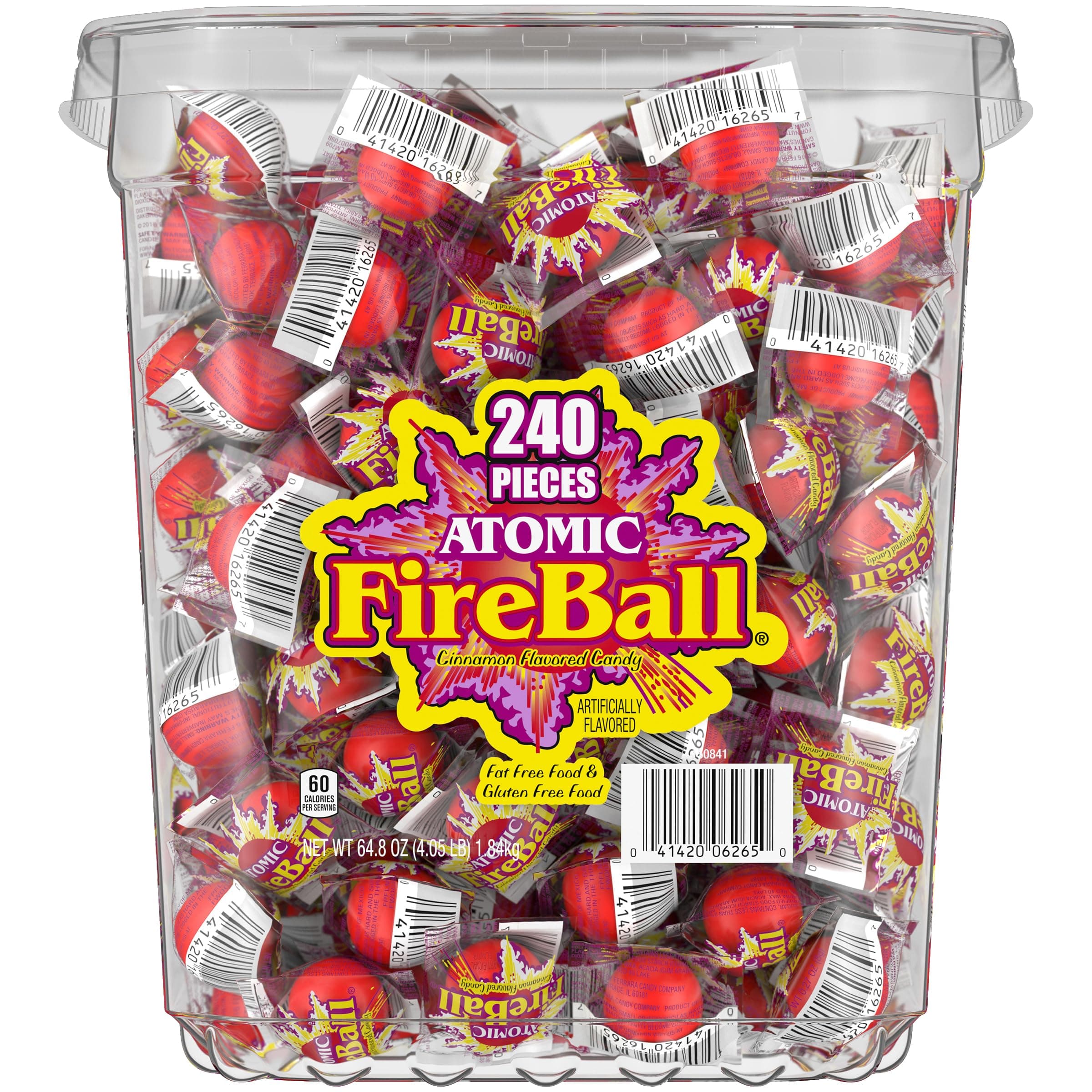 Wonka Atomic Fireball Jawbreakers, Cinnamon, 240 individually wrapped