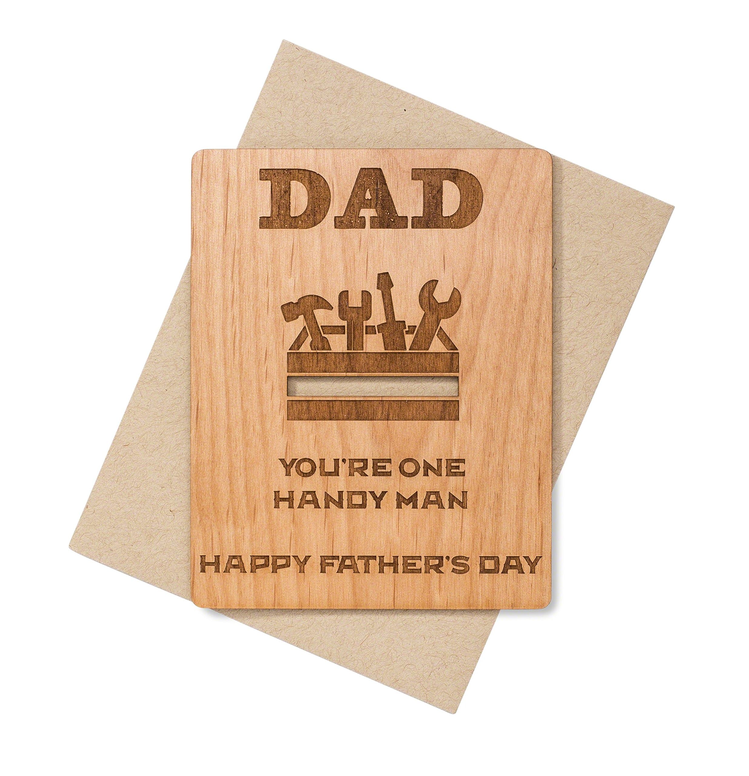 Handy Man Dad Mini Wood Card - Father's Day Gift