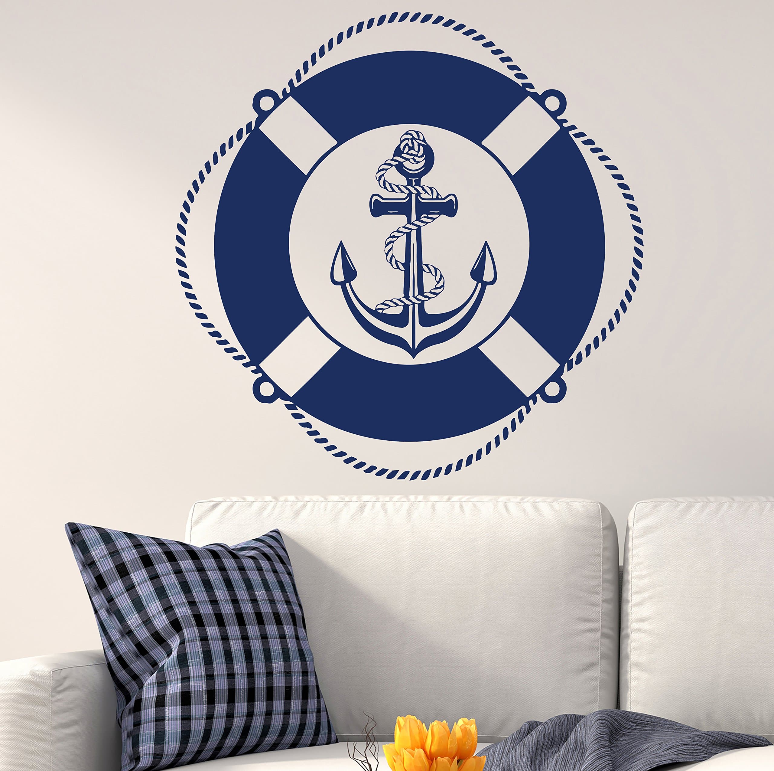 Anchor Wall Decal Nautical Decals Ship's Wheels Stickers Vinyl Art Mural Boy Nursery Bedroom Home Decor DR9