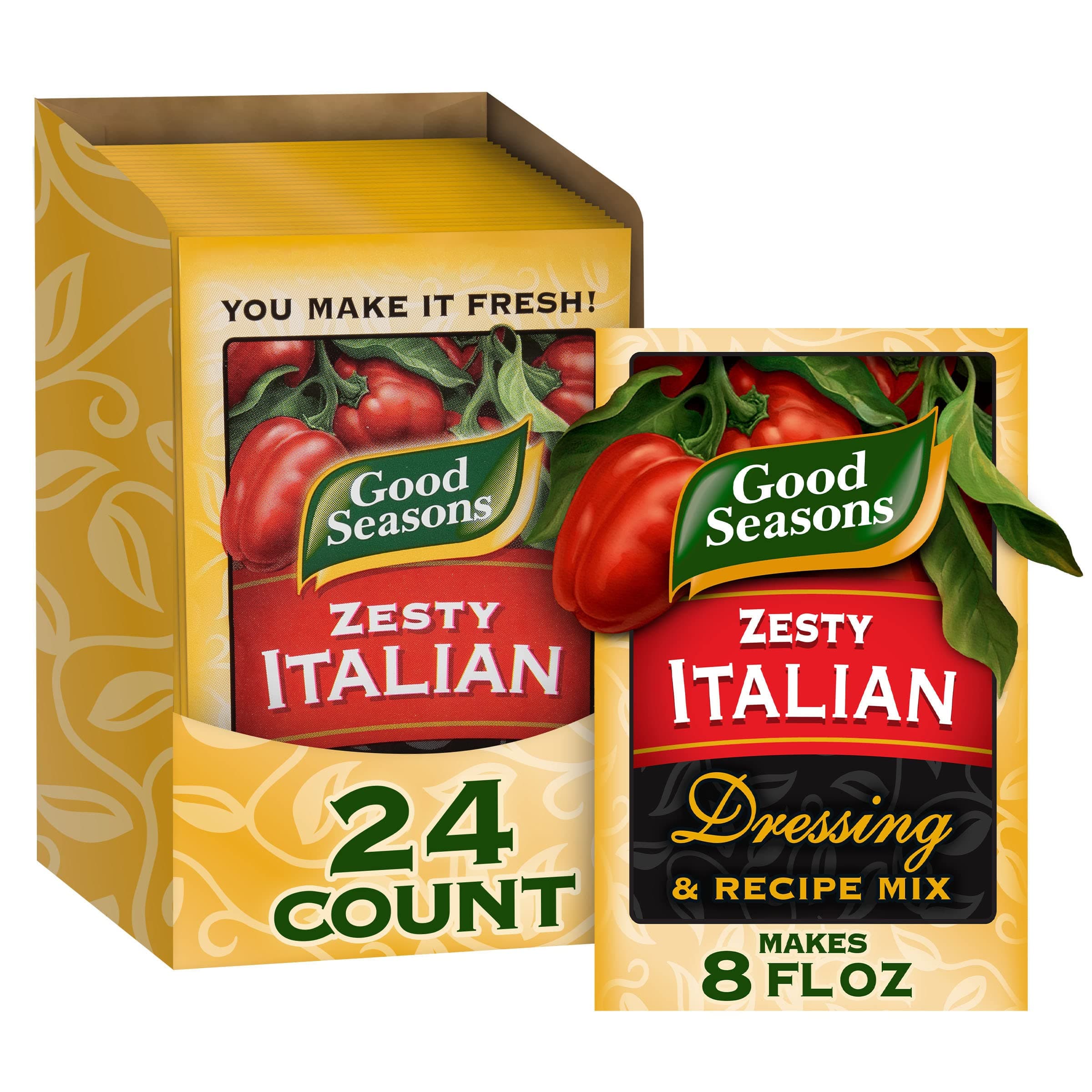 - Zesty Italian Dressing & Recipe Seasoning Mix (24 Ct Pack, 0.6 Oz Packets)