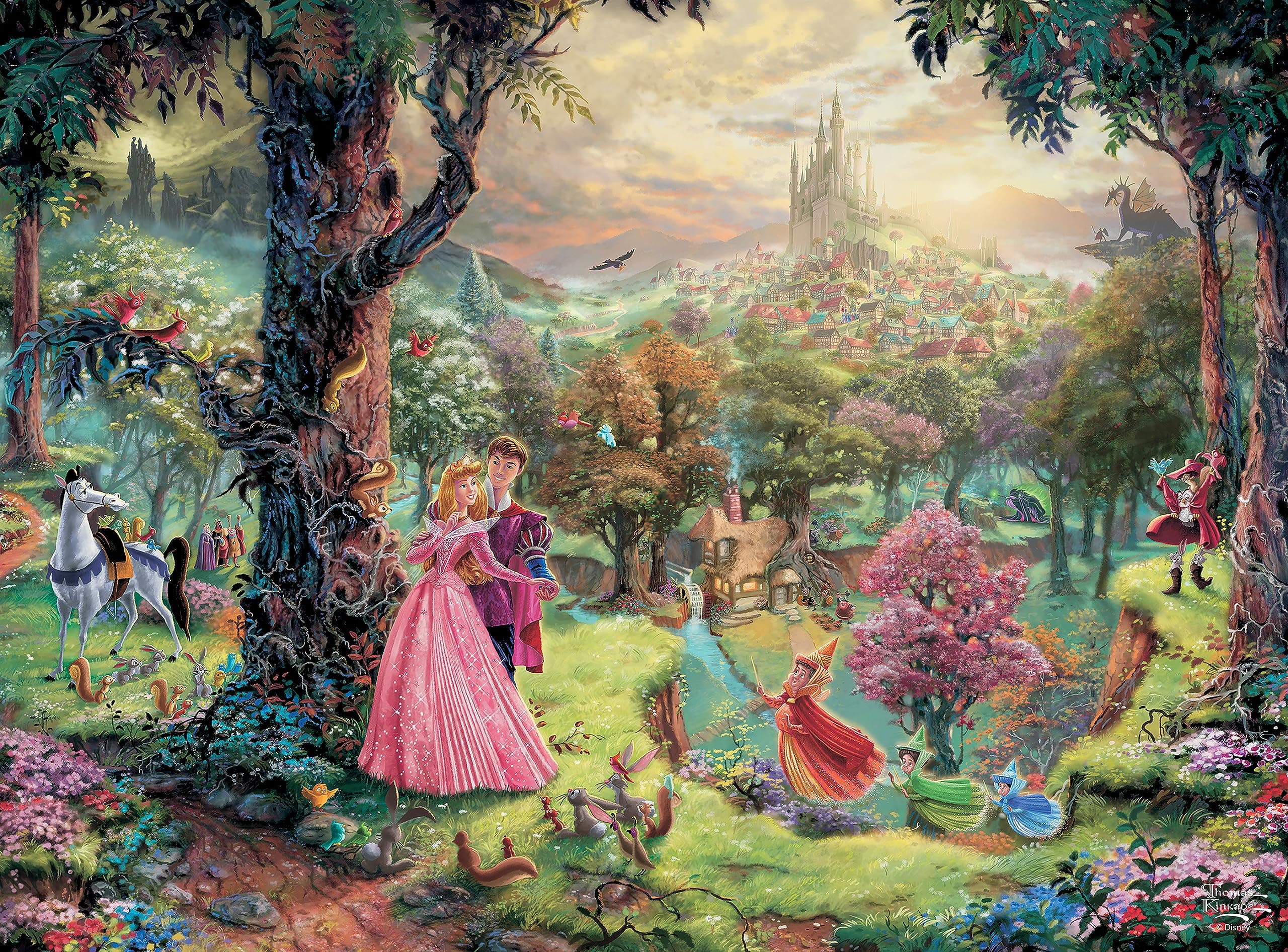 Buffalo Games - Silver Select - Kinkade Disney - Sleeping Beauty - 1000 Piece Jigsaw Puzzle for Adults Challenging Puzzle Perfect for Game Nights - Finished Puzzle Size is 26.75 x 19.75