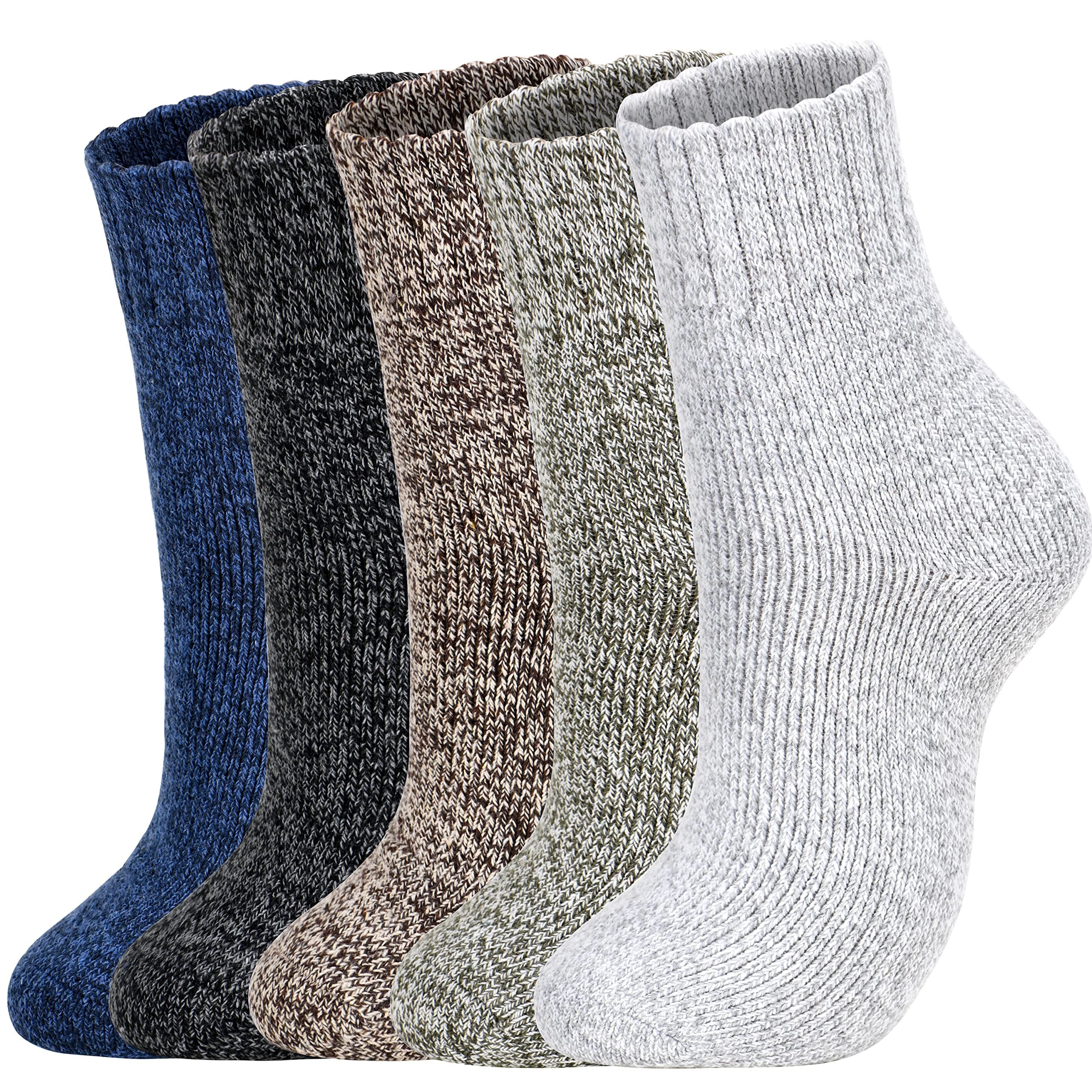 5 Pairs Wool Socks - Warm Wool Socks For Women/Men, Super Soft Crew Socks Boot Socks, Thick Knit Cozy Socks