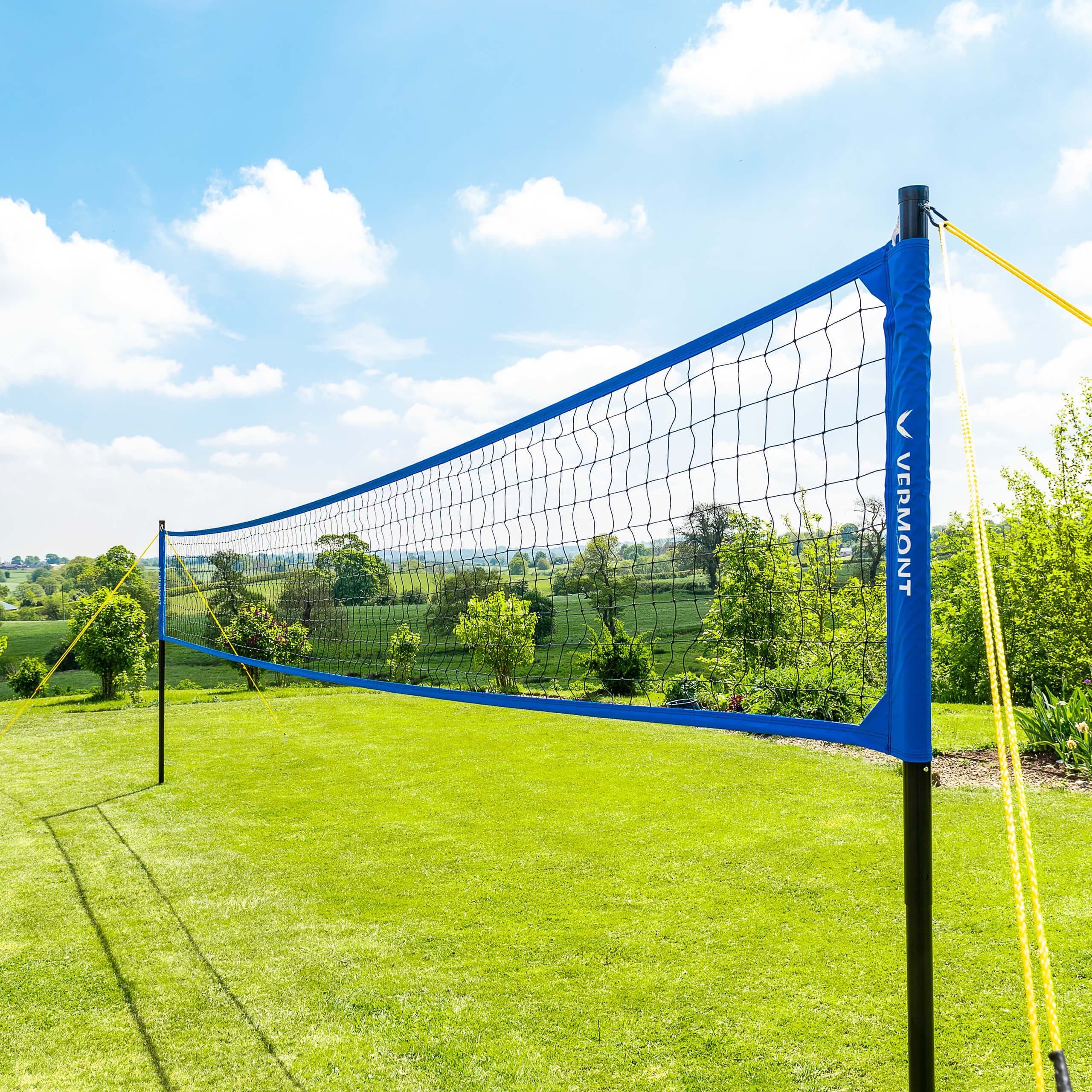 Vermont Portable Volleyball Sets [Beach or Standard] | Volleyball Training Equipment - Volleyball Posts, FIVB Nets, Guy Ropes & Carry Bag | Volleyball Net Outdoor