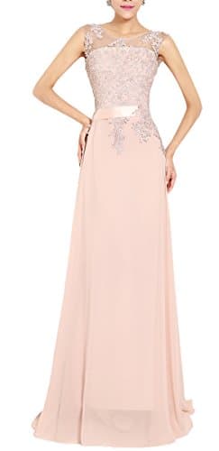 Chiffon Long Bridesmaid Dress Peach Size 4