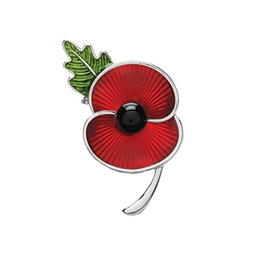 Poppy Brooches Remembrance Sunday Red Flower Rhinestone Badges Banquet Enamel Poppy Lapel Pin