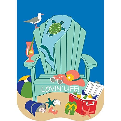 Lovin' Life Beach Chair Turqoise And Blue 30 x 44 Rectangular Large House Flag