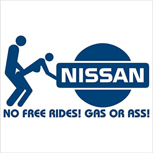 No Free Rides Decal for NISSAN 200 240 280 SX VERSA ARMADA MURANO ALTIMA 300ZX TURBO SENTRA SE-R 240 SX 350Z 240sz GT-R 350Z 370Z NISMO MAXIMA Pathfinder Titan Frontier Xterra (6", Blue)