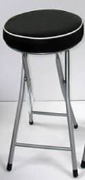 ANZ ROUND PADDED FOLDING SEAT STOOL SOFT BREAKFAST/OUTDOOR/OUTING STOOL BLACK (1 PC)