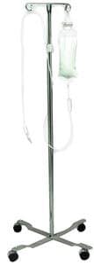 Rolling 2-Hook 4-Leg Chrome Plated IV Stand Pole Wheeled I V Poles I.V. Cart