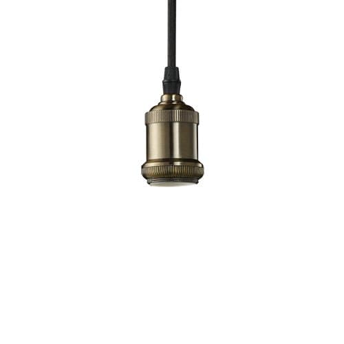 Bulbrite NOS/Pend/Bare-PW Vintage 1-Light Brass Bare Socket Mini Pendant, Pewter Finish