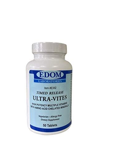 Ultra Vites Timed Release - Vegetarian - Allergy Free -Gluten Free - Multivitamin with Minerals - 50 Tablets - One A Day