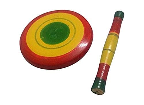 Mimi® Royals Baby Miniature Handmade Wooden Chakla Belan Set with Rolling Pin and Board for Kids (Colorful)