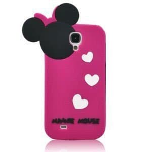 HELPYOU Hot Pink Samsung S4 i9500 Cute Cartoon Hide and Seek Minnie Mouse Soft Silicone Case Protective Cover Skin Compatible For Samsung Galaxy S4 IV i9500