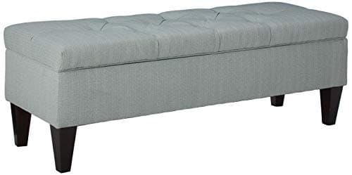 MJL Furniture Designs Brooke Collection Diamond Tufted Upholstered Long Bedroom Storage Bench, HJM100 Series, Sea Mist