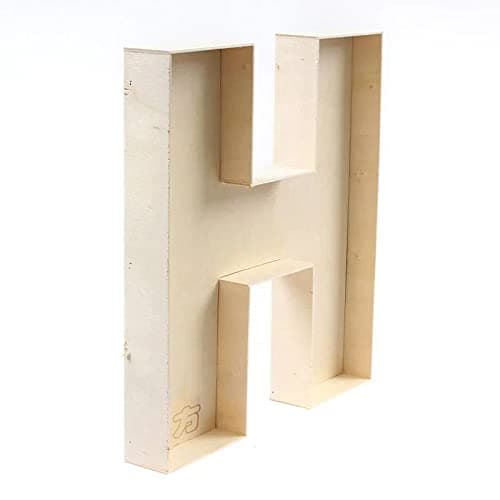 Handmade Unfinished Wooden Fillable Letter H
