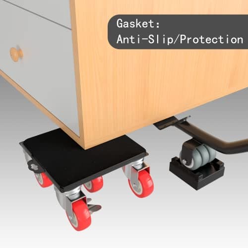 【Upgrade Large】 Furniture Dolly,Furniture Movers with 5 Wheels,Carbon Steel Panel Heavy Duty Dolly,Furniture Lifter with 5 360° Rotatable Rubber Universal Wheels,Maximum Load 3474LBS