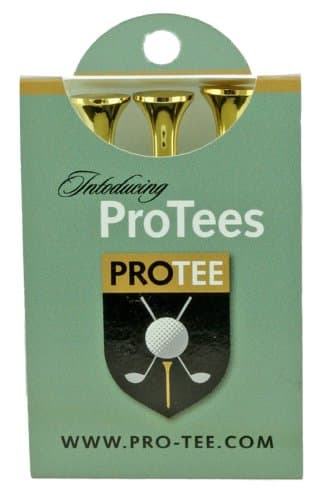 PROTEE Golf Tees (3-Pack), Gold Shiny