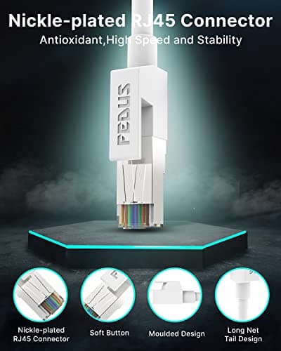 Cat6 Ethernet Cable, 15 Meter High Speed 550MHZ / 10 Gigabit UTP LAN Network Internet RJ45 Wire, Patch Computer Cord Category 6 Wires for Modem