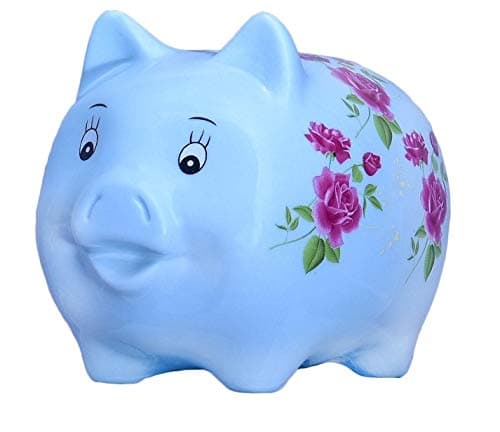 Pink Kites Piggy Bank for Home Decoration with Pig Shape- Yellow Ceramic
