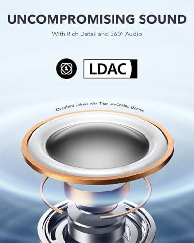 soundcore by Anker AeroFit Pro Open-Ear Headphones, 46h Battery, Intensive Sound LDAC, Ultra Light, Comfortable, Ergonomic Design, Bluetooth 5.3, IP55 Water Protection, App, Wireless