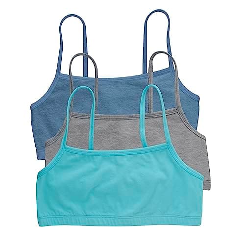Hanes Women's Cropped Bralette Pack, 3-Pack, Breathable Crop Top Bras, Solid or Assorted, 3-Pack
