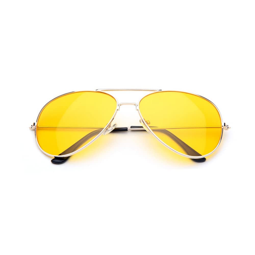 PhoenixMerchants✔︎Yellow, Night Vision Sunglasses, Gold metal frame, Jake Pauls Yellars, Yellow lenses for both men and women