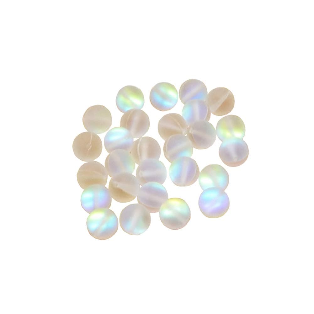Matte Crystal Glass Beads - Mermaid Aurora & Moonstone Beads for Jewelry Making - 4 mm, 200 pcs