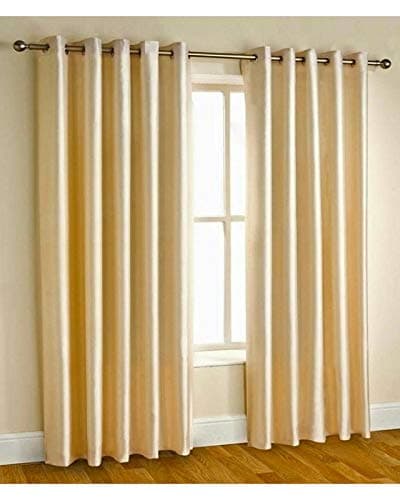 V DECOR Polyresin Solid Curtain, 7 Feet, Beige, Cream, Pack of 1