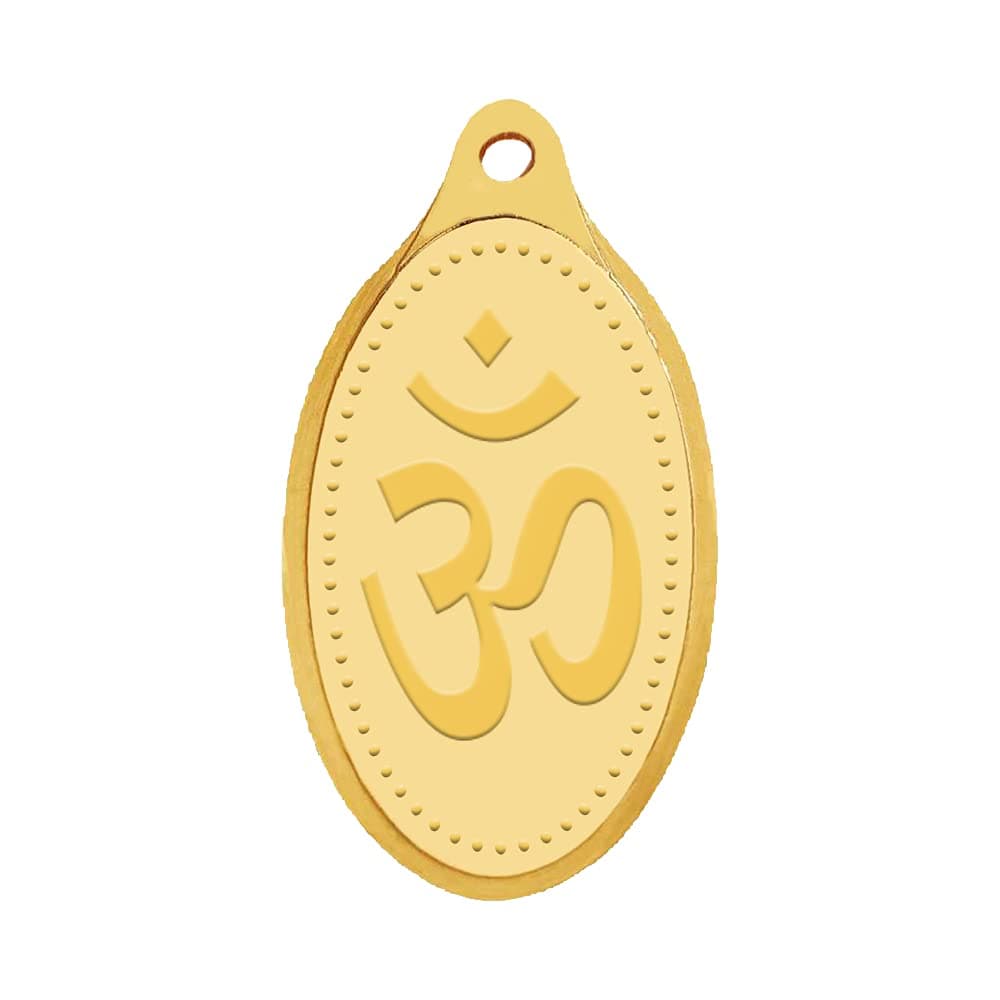 WHP Jewellers 24kt (999) 2 gram OM Yellow Gold Om Pendant