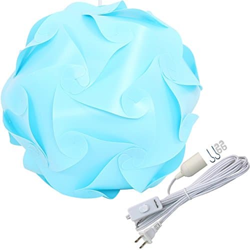 DIY IQ Jigsaw Puzzle Lamp Shade Ceiling Pendant Lampshade Kit with 15 Feet Hanging Cord (Sky, XL-16 inch)