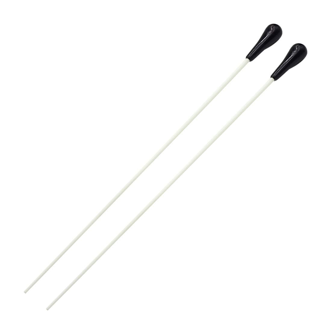 2 Pcs 15" Conducting Baton Music Conductor Baton Orchestra Baton with Pear Shaped ABS Handle, Black