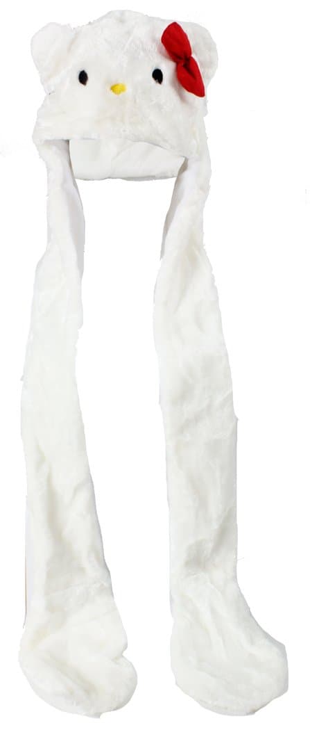 Unisex Plush Long Animal Hat/Scarf/Mitten, L1 Kitty