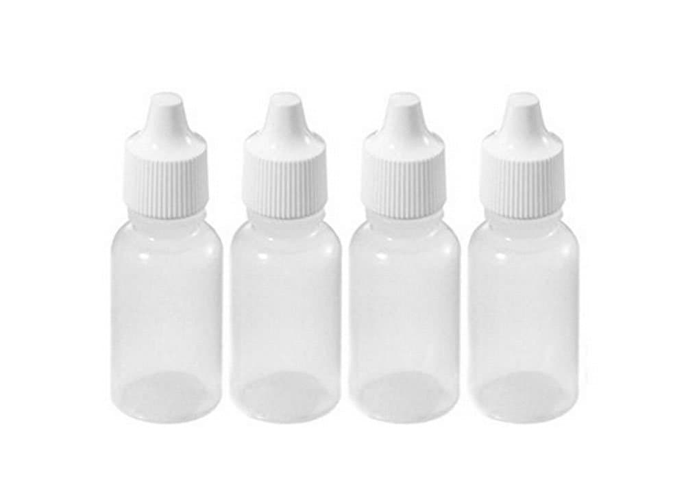 24PCS Clear Plastic Empty Refillable Dropper Bottle Essential Oil Container with Screw Lid Travel Portable Eye Liquid Container (1oz)