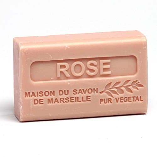 Maison du Savon de Marseille - French Soap made with Organic Shea Butter - Rose Fragrance - 125 Gram Bar