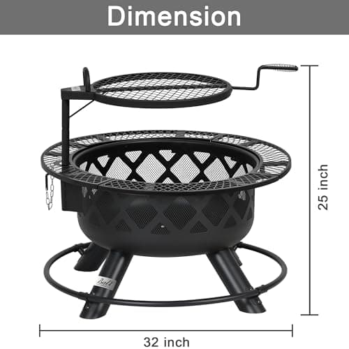 32in Fire Pit with Grill