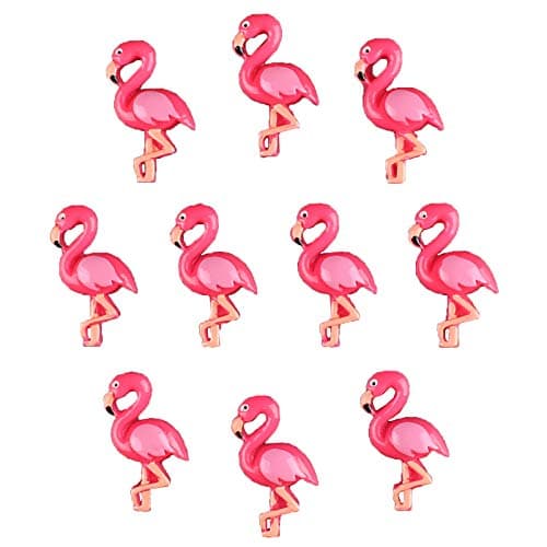 YiXunTong Wholesale 10pcs Flamingo Flatback Resin Scrapbooking Cabochons DIY Hair Bow Center Decoration Embellishments Crafts
