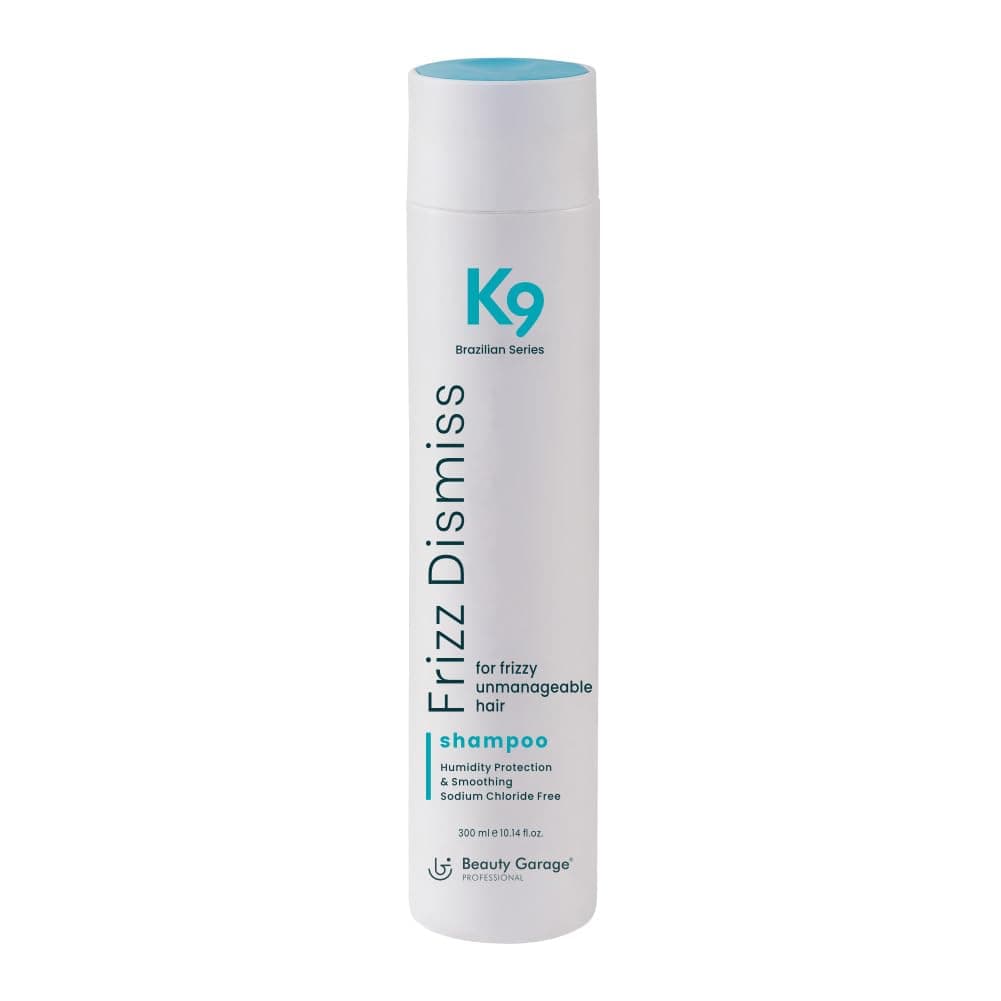 K9 Frizz Dismiss Shampoo | Hair Mutate System | Sulfate-Free Cleanser with BATIN | Smoothness and Shine Support Shampoo for Women & Men | All Hair Types | Brazilian Series | 300ml |
