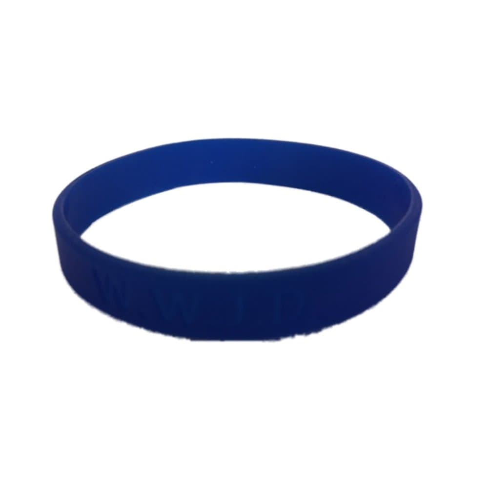 6 Royal Blue W.W.J.D. Silicone Wrist Bands